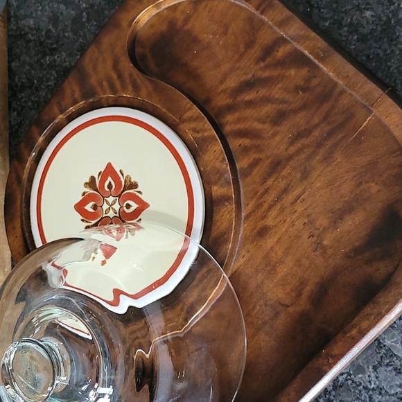 Vintage Wood Charcuterie Board with Glass Dome - Picture 5 of 11